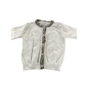 Mud Kingdom Girls White Button Down Cardigan Sweater Youth Size 140 9-10